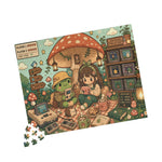 Mushroom Game Night Puzzle – Cozy Retro Camping