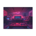 Retro game room canvas print with arcade gaming wall art
