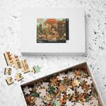 Mushroom Game Night Puzzle – Cozy Retro Camping